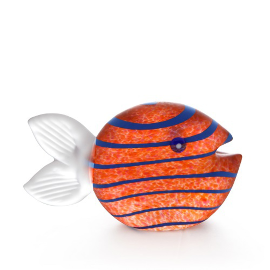 Artglass Snippy Fish Paperweight. Amber image 0